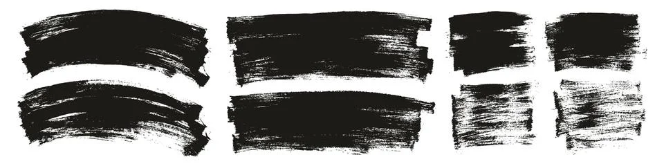 Flat Paint Brush Thin Curved &amp; Long &amp; Short Background High Detail Abstract Stock Illustration
