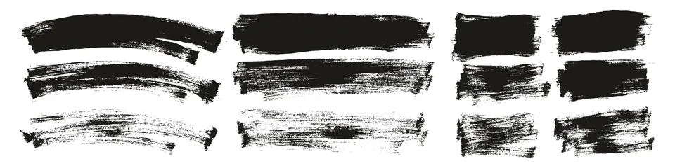 Flat Paint Brush Thin Curved &amp; Long &amp; Short Background High Detail Abstract Stock Illustration