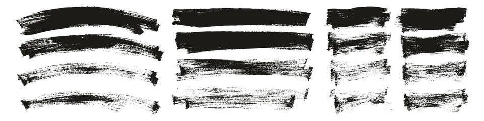 Flat Paint Brush Thin Curved &amp; Long &amp; Short Background High Detail Abstract Stock Illustration