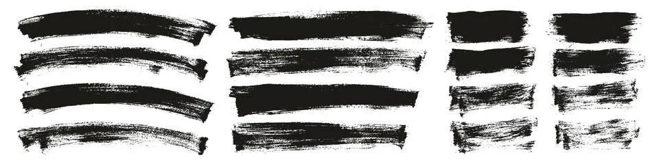 Flat Paint Brush Thin Curved &amp; Long &amp; Short Background High Detail Abstract Stock Illustration