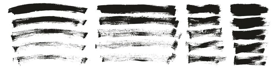 Flat Paint Brush Thin Curved &amp; Long &amp; Short Background High Detail Abstract Stock-Illustration