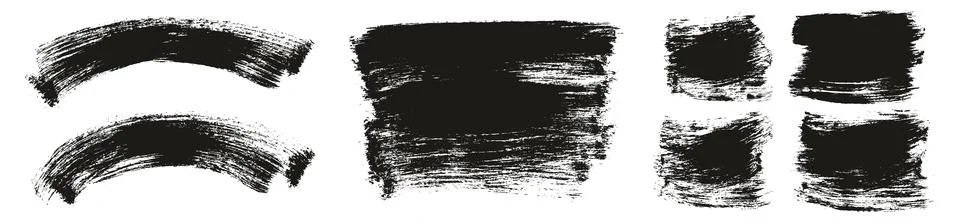 Flat Paint Brush Thin Curved &amp; Long &amp; Short Background High Detail Abstract Stock Illustration
