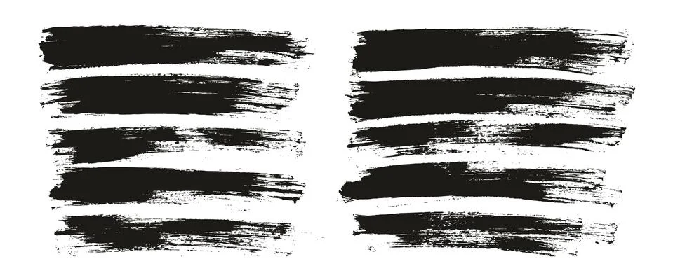 Flat Paint Brush Thin Full Background High Detail Abstract Vector Background Set Illustrazione stock