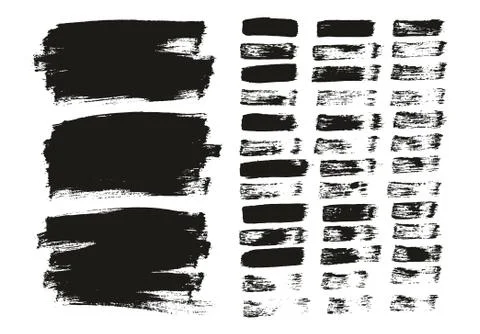 Flat Paint Brush Thin Lines &amp; Background Mix High Detail Abstract Vector Set Illustrazione stock