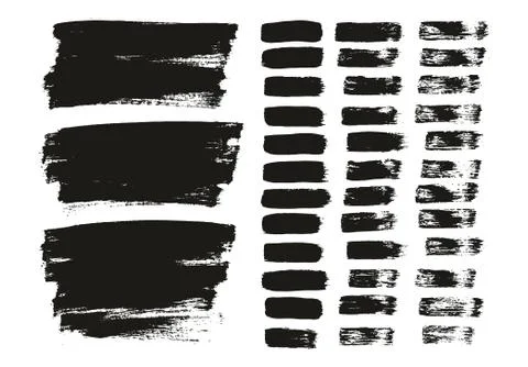 Flat Paint Brush Thin Lines &amp; Background Mix High Detail Abstract Vector Set Stockillustratie