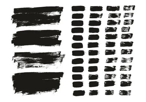Flat Paint Brush Thin Lines &amp; Background Mix High Detail Abstract Vector Set イラスト素材