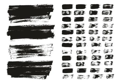 Flat Paint Brush Thin Lines &amp; Background Mix High Detail Abstract Vector Set イラスト素材