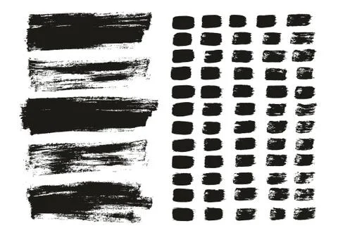 Flat Paint Brush Thin Lines &amp; Background Mix High Detail Abstract Vector Set 스톡 일러스트