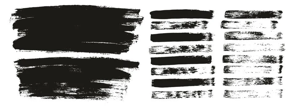 Flat Paint Brush Thin Lines &amp; Background Mix High Detail Abstract Vector Set イラスト素材