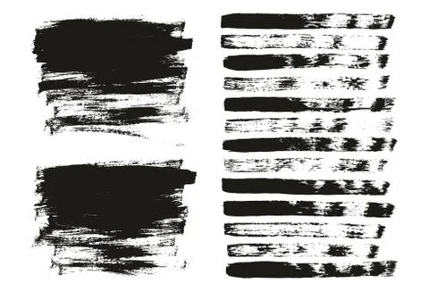 Flat Paint Brush Thin Lines &amp; Background Mix High Detail Abstract Vector Set イラスト素材