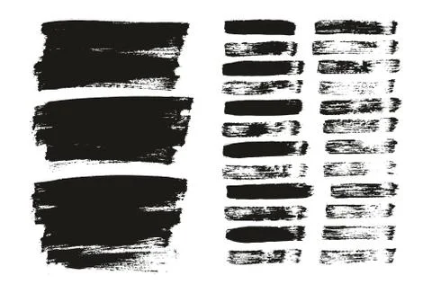 Flat Paint Brush Thin Lines &amp; Background Mix High Detail Abstract Vector Set Stockillustratie