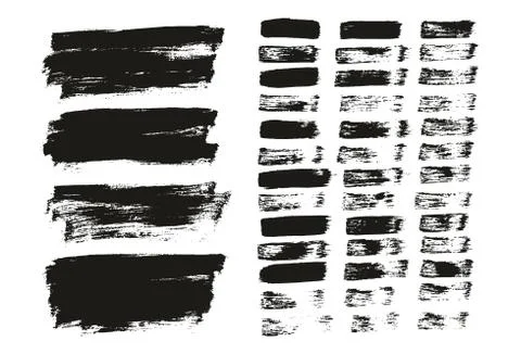 Flat Paint Brush Thin Lines &amp; Background Mix High Detail Abstract Vector Set Stockillustratie