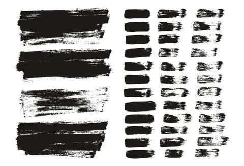 Flat Paint Brush Thin Lines &amp; Background Mix High Detail Abstract Vector Set イラスト素材