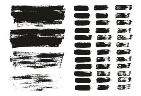 Flat Paint Brush Thin Lines &amp; Background Mix High Detail Abstract Vector Set イラスト素材