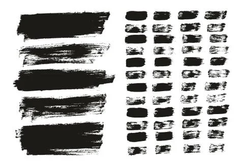 Flat Paint Brush Thin Lines &amp; Background Mix High Detail Abstract Vector Set Stockillustratie