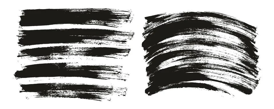 Flat Paint Brush Thin Long &amp; Curved Background Mix High Detail Abstract Vector Stock-Illustration