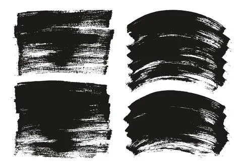 Flat Paint Brush Thin Long &amp; Curved Background Mix High Detail Abstract Illustrazione stock