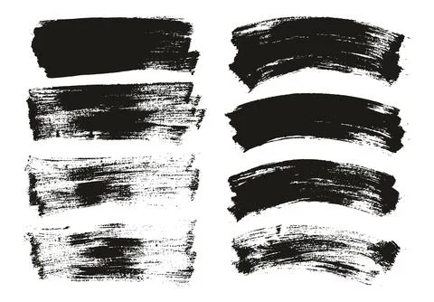 Flat Paint Brush Thin Long &amp; Curved Background Mix High Detail Abstract Stock Illustration