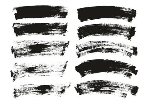 Flat Paint Brush Thin Long &amp; Curved Background Mix High Detail Abstract Stock Illustration