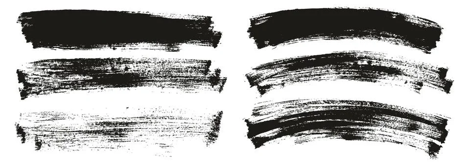 Flat Paint Brush Thin Long &amp; Curved Background Mix High Detail Abstract Stock Illustration