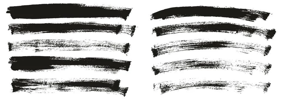Flat Paint Brush Thin Long &amp; Curved Background Mix High Detail Abstract Stock Illustration