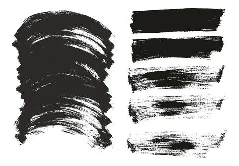 Flat Paint Brush Thin Long &amp; Curved Background Mix High Detail Abstract Stock Illustration