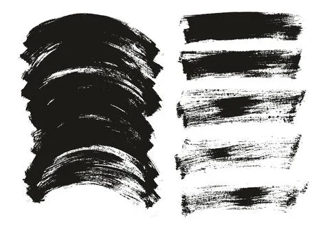 Flat Paint Brush Thin Long &amp; Curved Background Mix High Detail Abstract Stock Illustration