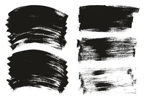 Flat Paint Brush Thin Long &amp; Curved Background Mix High Detail Abstract Illustrazione stock