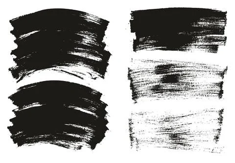 Flat Paint Brush Thin Long &amp; Curved Background Mix High Detail Abstract Stock Illustration