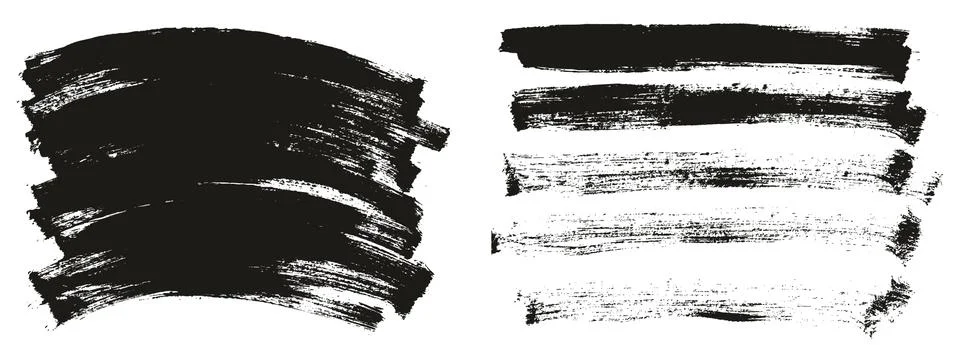 Flat Paint Brush Thin Long &amp; Curved Background Mix High Detail Abstract Stock Illustration