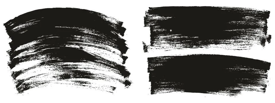 Flat Paint Brush Thin Long &amp; Curved Background Mix High Detail Abstract Stock Illustration