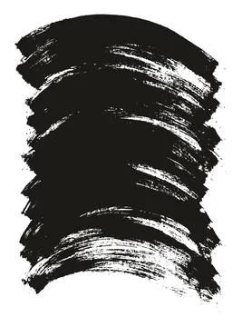 Flat Paint Brush Thin Long Curved Background High Detail Abstract Vector Stock Illustration