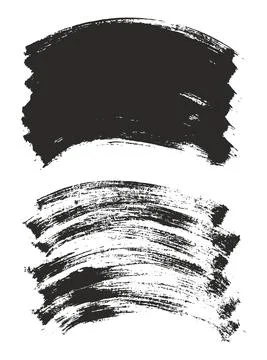 Flat Paint Brush Thin Long Curved Background High Detail Abstract Vector Stock Illustration