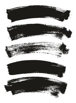 Flat Paint Brush Thin Long Curved Background High Detail Abstract Vector Illustrazione stock