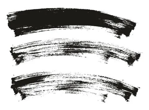 Flat Paint Brush Thin Long Curved Background High Detail Abstract Vector Stock Illustration