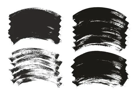 Flat Paint Brush Thin Long Curved Background High Detail Abstract Vector Stock Illustration