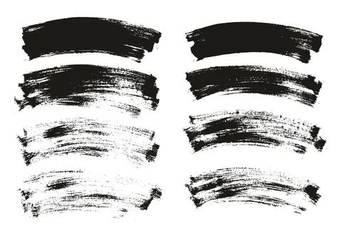 Flat Paint Brush Thin Long Curved Background High Detail Abstract Vector Stock Illustration