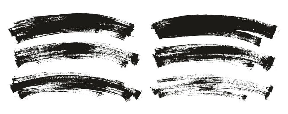 Flat Paint Brush Thin Long Curved Background High Detail Abstract Vector Stock Illustration