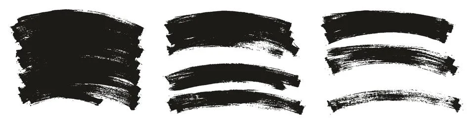 Flat Paint Brush Thin Long Curved Background High Detail Abstract Vector Stock-Illustration