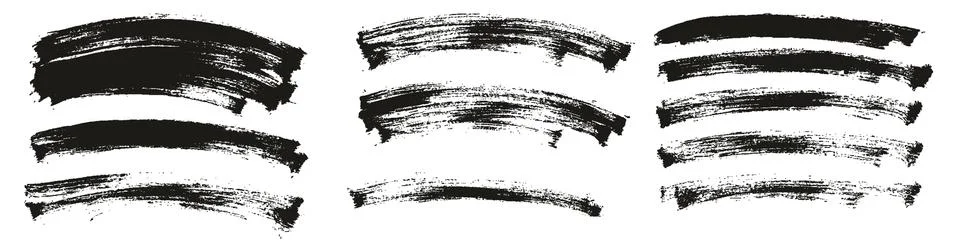 Flat Paint Brush Thin Long Curved Background High Detail Abstract Vector Stock Illustration