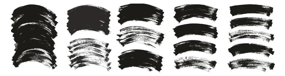 Flat Paint Brush Thin Long Curved Background High Detail Abstract Vector Stock Illustration