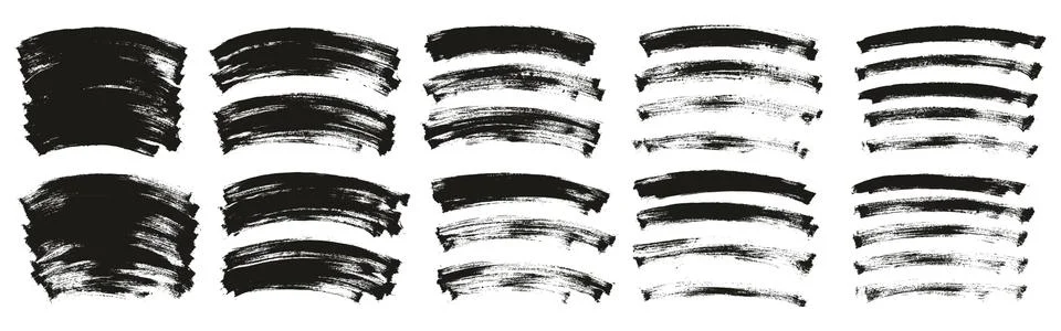 Flat Paint Brush Thin Long Curved Background High Detail Abstract Vector Stock Illustration