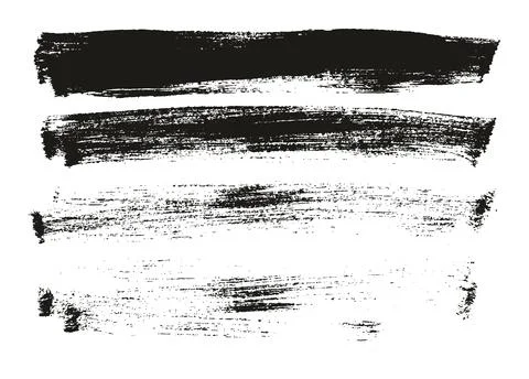 Flat Paint Brush Thin Long Background High Detail Abstract Vector Stock Illustration