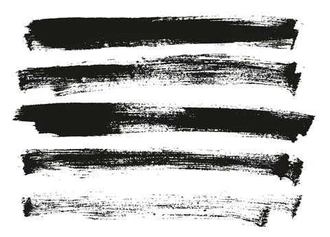 Flat Paint Brush Thin Long Background High Detail Abstract Vector Stock Illustration