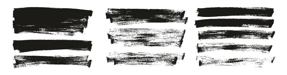 Flat Paint Brush Thin Long Background High Detail Abstract Vector Stock Illustration