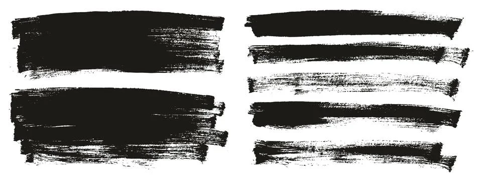 Flat Paint Brush Thin Long Background Mix High Detail Abstract Vector Stock Illustration