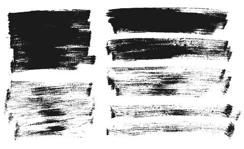 Flat Paint Brush Thin Long Background Mix High Detail Abstract Vector Stock Illustration