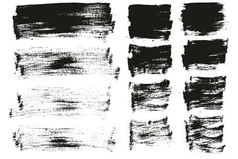 Flat Paint Brush Thin Long &amp; Short Background Mix High Detail Abstract Vector Stock Illustration