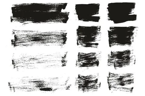 Flat Paint Brush Thin Long &amp; Short Background Mix High Detail Abstract Vector Illustrazione stock