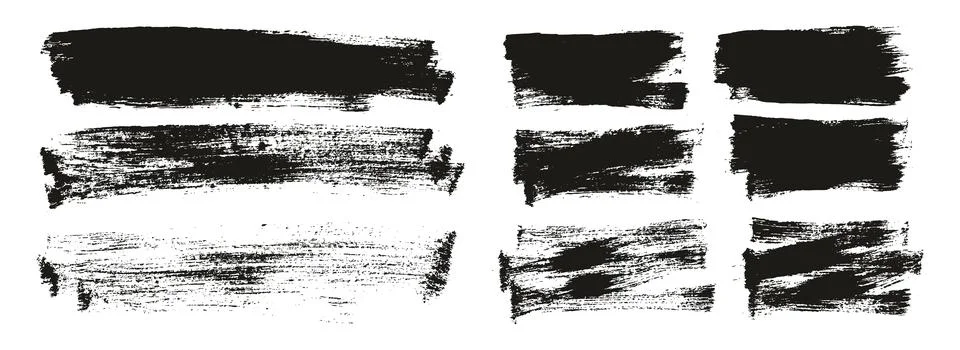 Flat Paint Brush Thin Long &amp; Short Background Mix High Detail Abstract Vector Illustrazione stock